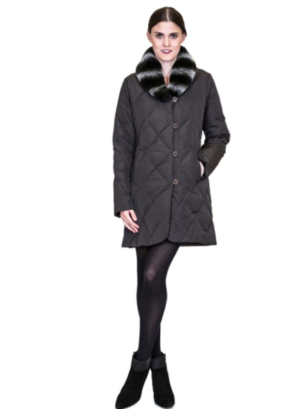 Belle Fare Kleve Puffer Coat Rabbit Fur Goose Down Stadium Coat Size S